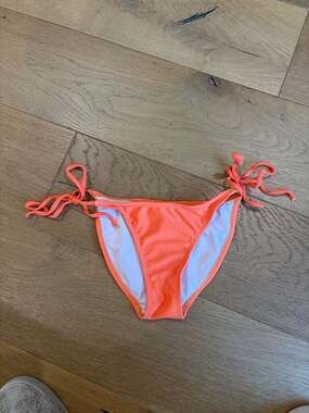 Beach Joy Bikini Neon Orange Side Tie Bikini Bottoms Size S